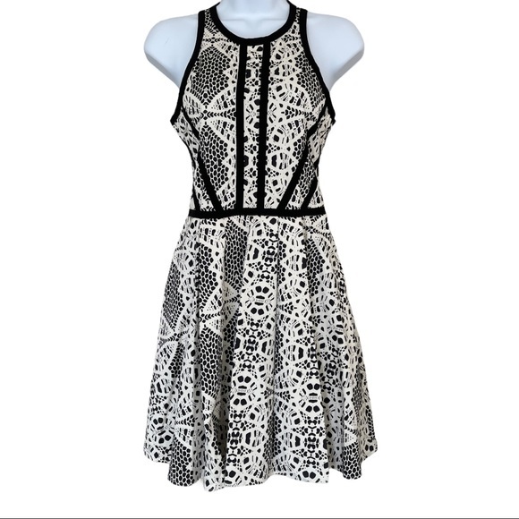 Parker 'Hudson' Print Fit & Flare Dress M 6 8 - Picture 3 of 10